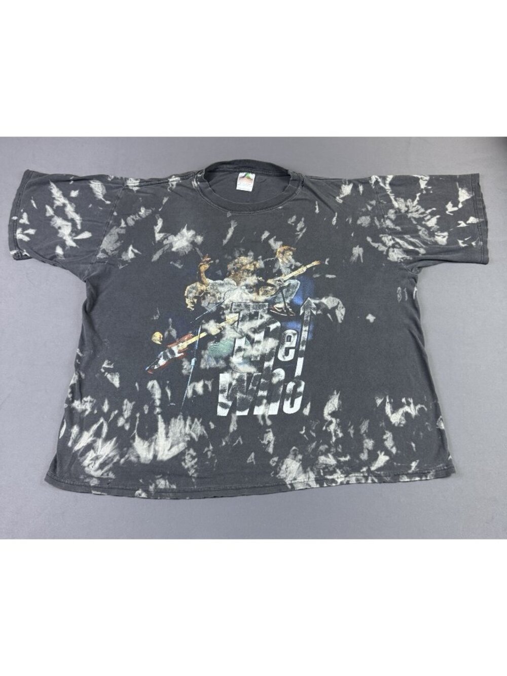 Rare Vintage Y2K The Who Band Tee Sun Fade Art Flag Memory Tour Concert Promo